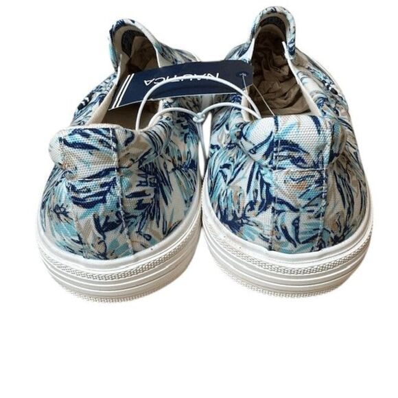 NWT Nautica Candler Canvas Slip On Shoes in Navy Palm Print Men's Size 9 - Picture 6 of 10